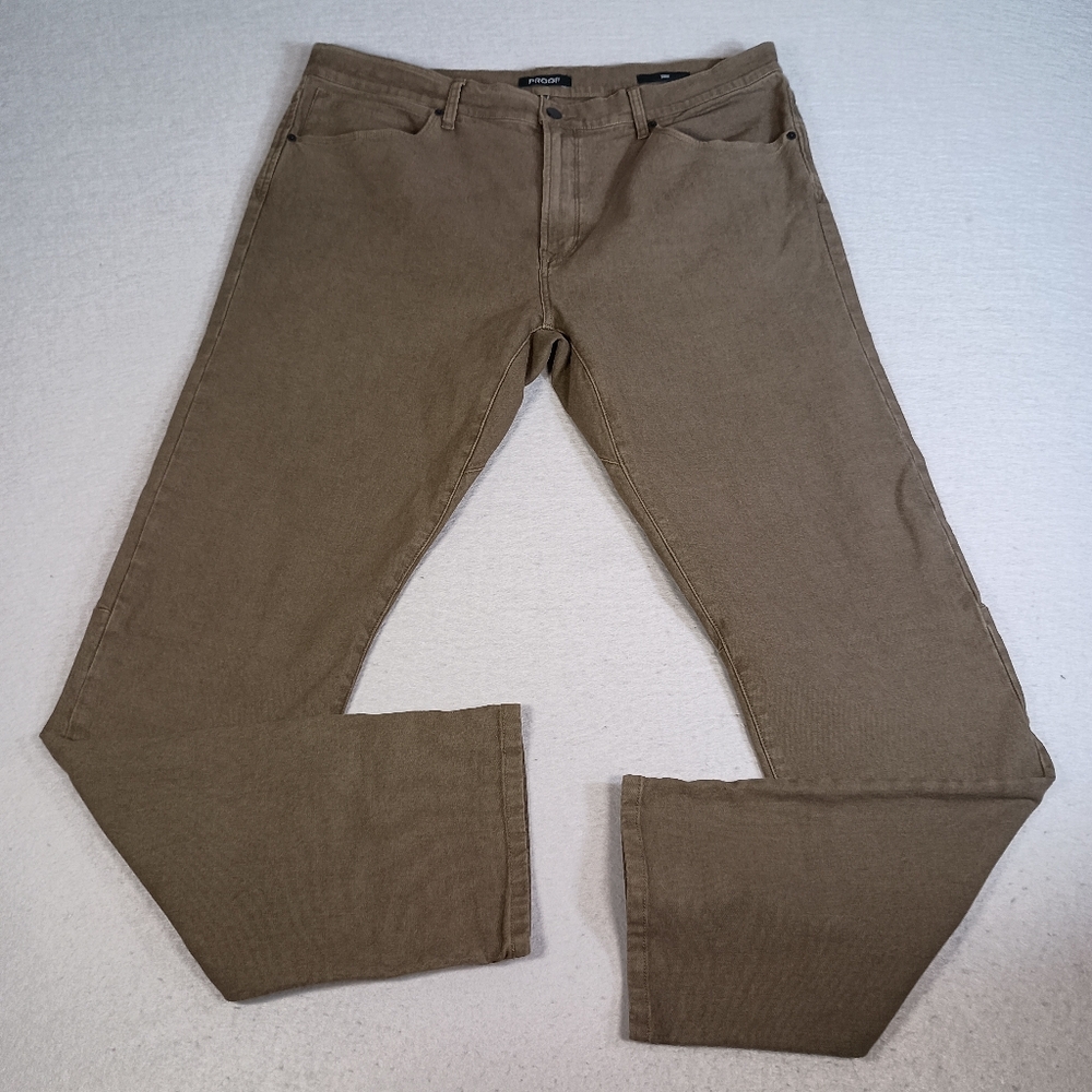 Proof Rover Men's 38x34 Brown Slim Fit Canvas Hiking Workwear Huckberry Pants